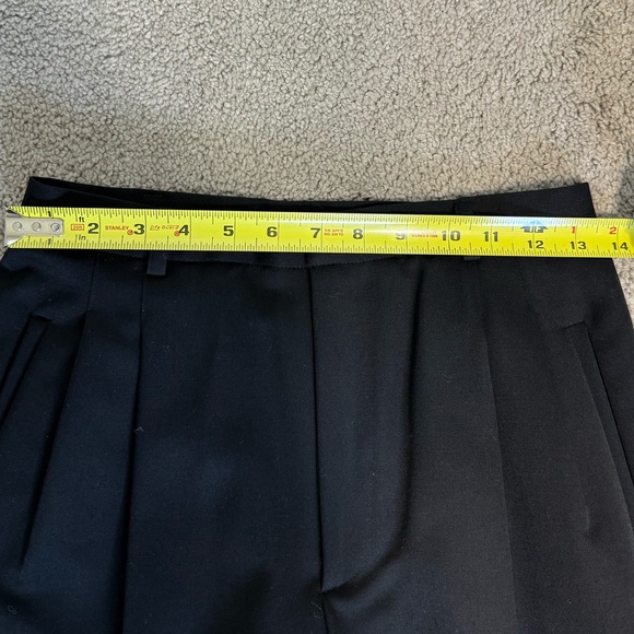 CLASSIQUES ENTIER Black Slacks Size 8P pleated fully lined pure new wool 80’s - Picture 9 of 11